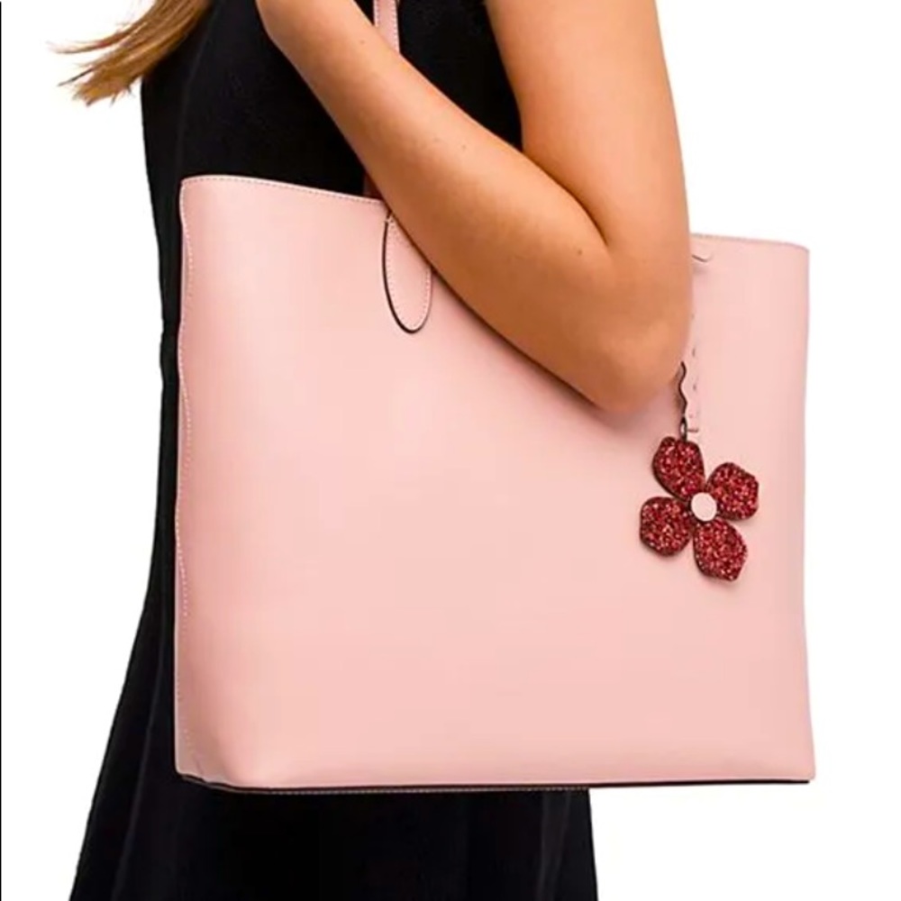Kate Spade New York Kerri medium leather tote purse with hanging purse charm